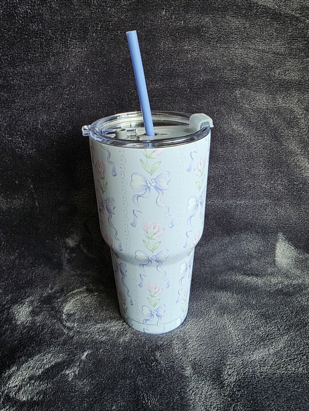 New 40 oz stainless steel tumbler pastel bowband floral pattern Valentine's 2026